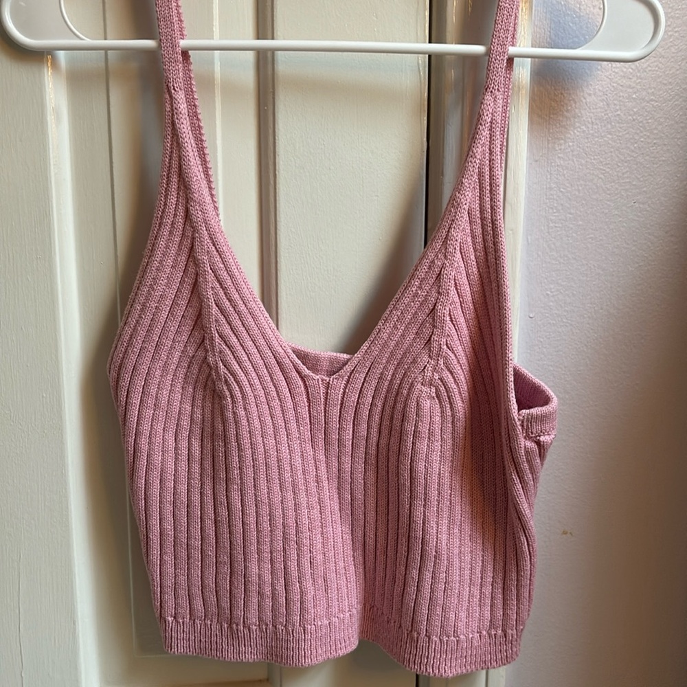 pink knit tank